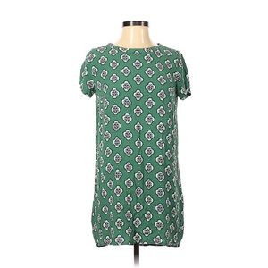 LOFT green patterned casual shift dress